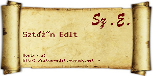 Sztán Edit névjegykártya