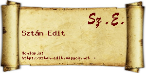 Sztán Edit névjegykártya